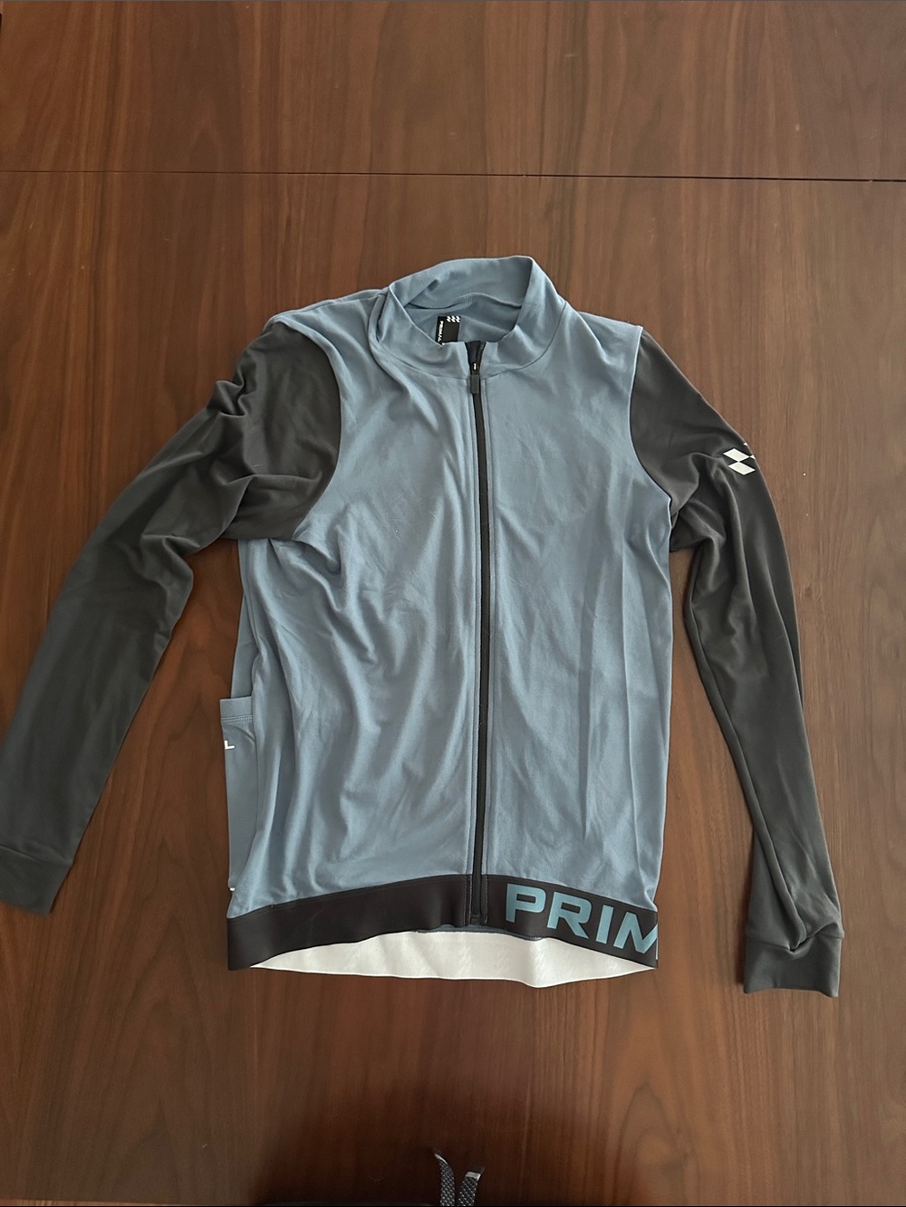 Primal Light Blue & Charcoal Full-Zip Cycling Jersey